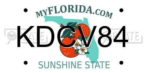 KDCV84 Florida License Plate