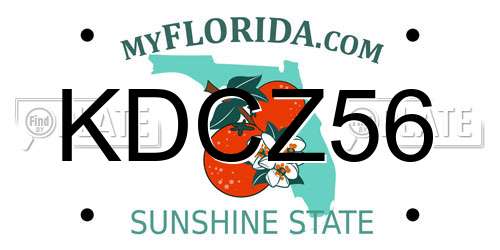KDCZ56 Florida License Plate