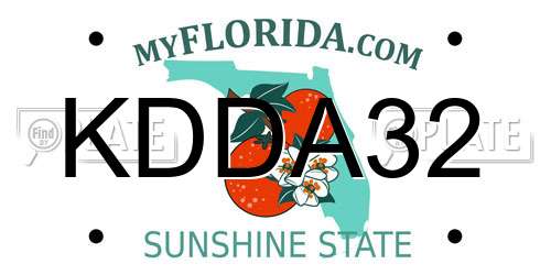 KDDA32 Florida License Plate