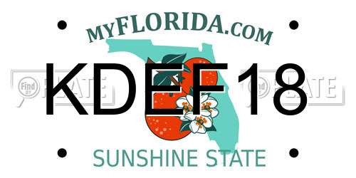 KDEF18 Florida License Plate