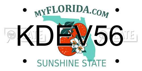 KDEV56 Florida License Plate