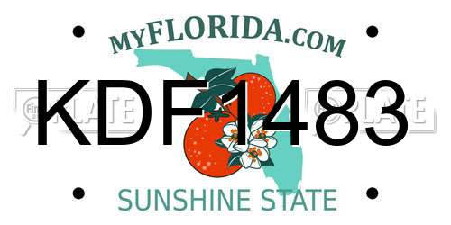 KDF1483 Florida License Plate