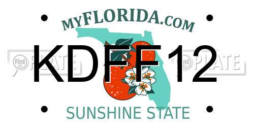 KDFF12 Florida License Plate