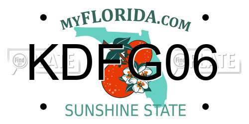 KDFG06 Florida License Plate