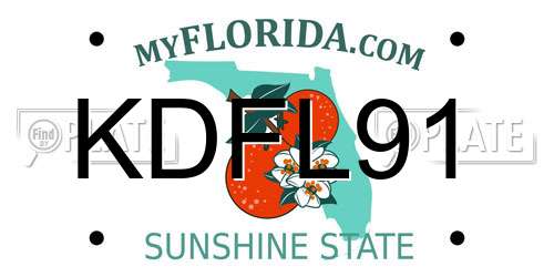 KDFL91 Florida License Plate