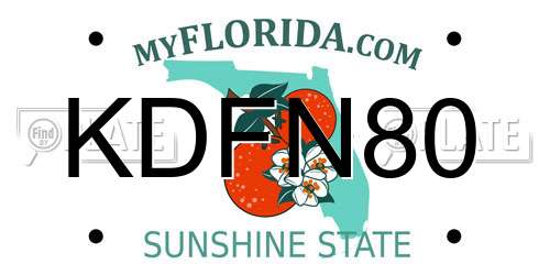 KDFN80 Florida License Plate