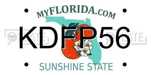 KDFP56 Florida License Plate
