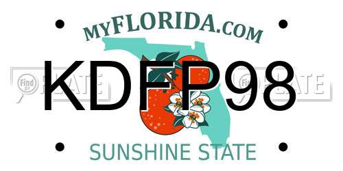 KDFP98 Florida License Plate