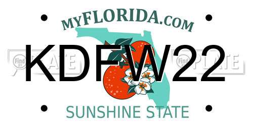 KDFW22 Florida License Plate
