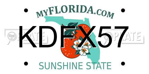 KDFX57 Florida License Plate