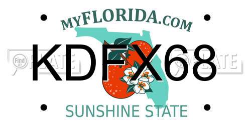 KDFX68 Florida License Plate
