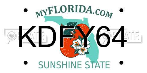KDFY64 Florida License Plate