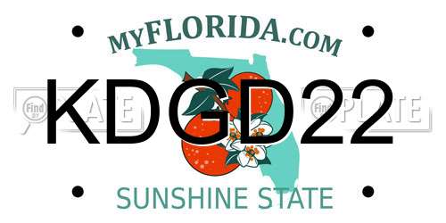 KDGD22 Florida License Plate