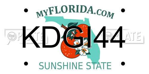 KDGI44 Florida License Plate
