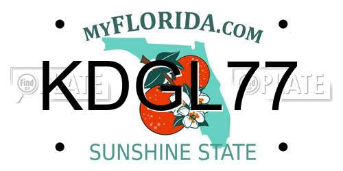KDGL77 Florida License Plate