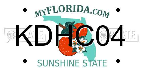 KDHC04 Florida License Plate