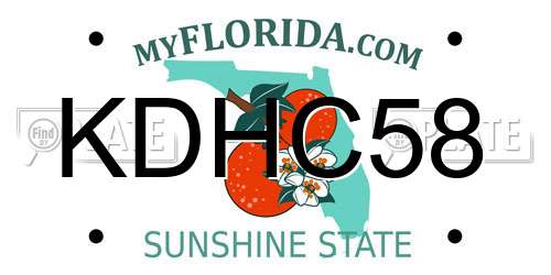 KDHC58 Florida License Plate