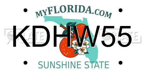 KDHW55 Florida License Plate