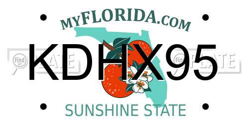 KDHX95 Florida License Plate