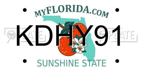 KDHY91 Florida License Plate