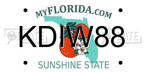 KDIW88 Florida License Plate
