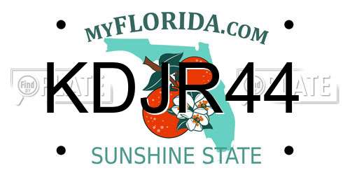 KDJR44 Florida License Plate