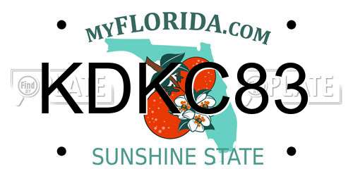KDKC83 Florida License Plate