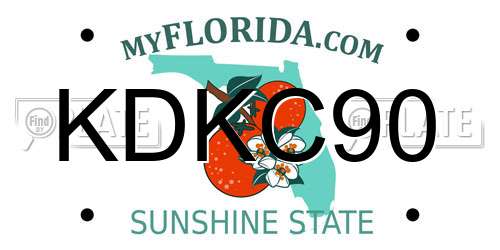 KDKC90 Florida License Plate