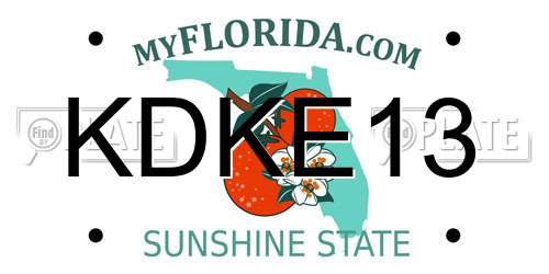 KDKE13 Florida License Plate