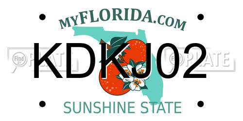 KDKJ02 Florida License Plate