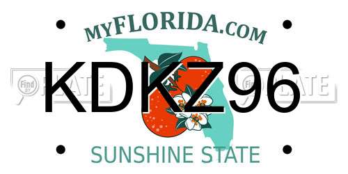 KDKZ96 Florida License Plate