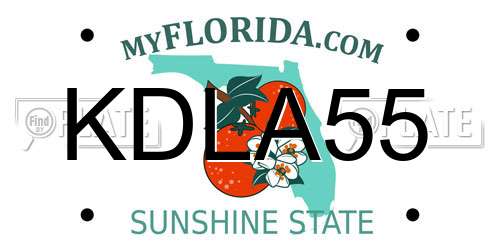 KDLA55 Florida License Plate