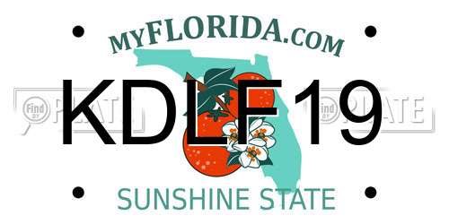 KDLF19 Florida License Plate
