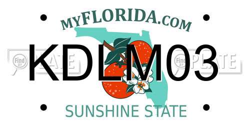 KDLM03 Florida License Plate