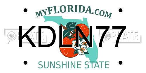 KDLN77 Florida License Plate