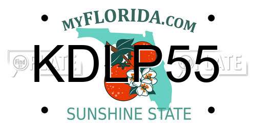 KDLP55 Florida License Plate