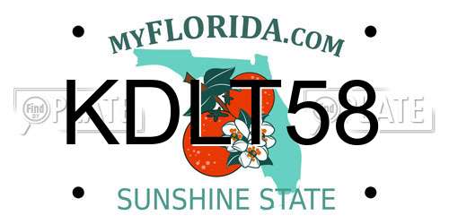 KDLT58 Florida License Plate