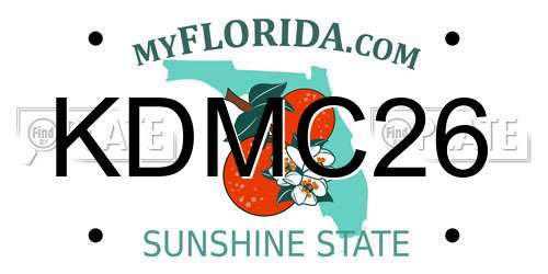 KDMC26 Florida License Plate