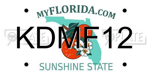 KDMF12 Florida License Plate