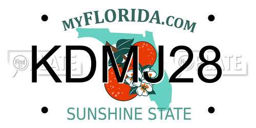KDMJ28 Florida License Plate