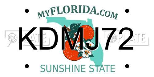 KDMJ72 Florida License Plate