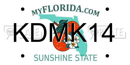 KDMK14 Florida License Plate
