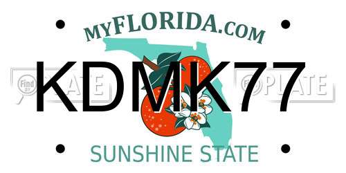 KDMK77 Florida License Plate