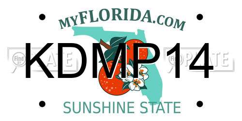 KDMP14 Florida License Plate