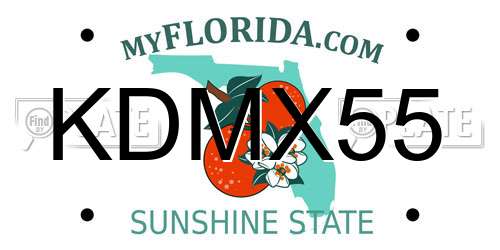 KDMX55 Florida License Plate