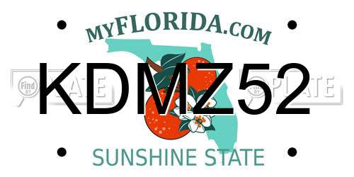 KDMZ52 Florida License Plate