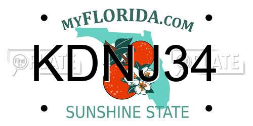 KDNJ34 Florida License Plate