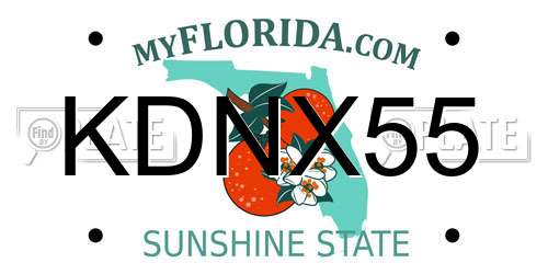 KDNX55 Florida License Plate