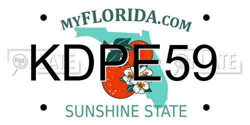 KDPE59 Florida License Plate