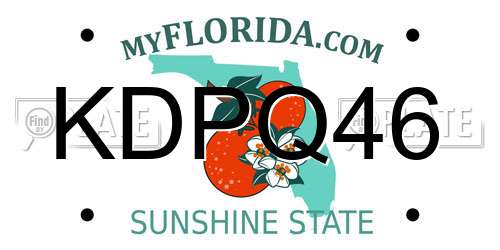 KDPQ46 Florida License Plate